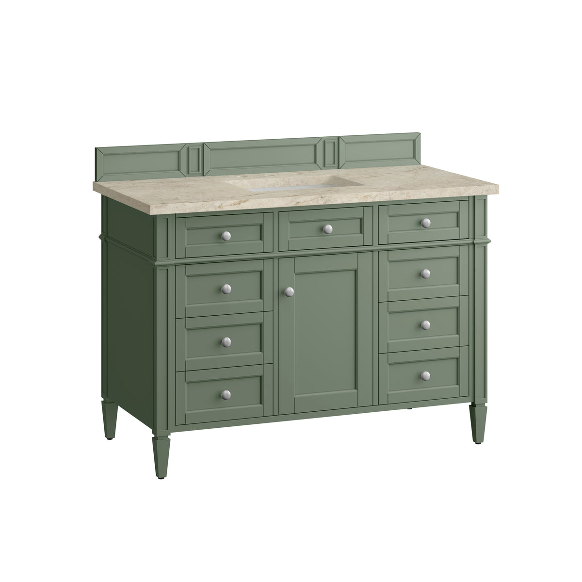 James Martin Vanities Brittany 48" Smokey Celadon Single Vanity With 3 CM Tajnar Eclos Top