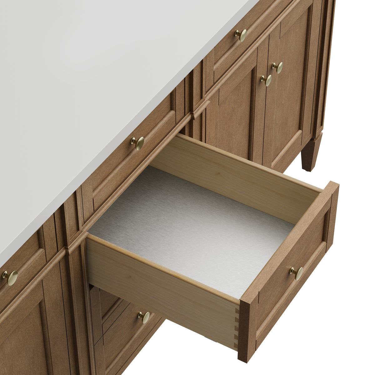 James Martin Vanities Brittany 72" Pecan Double Vanity Cabinet