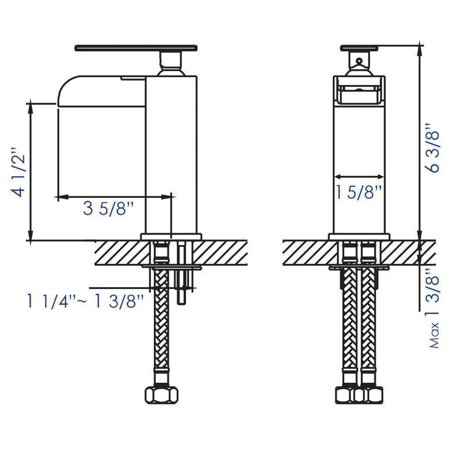 ALFI Brand AB1598-BN Brushed Nickel Single Hole Waterfall Brass Bathroom Sink Faucet With Single Lever