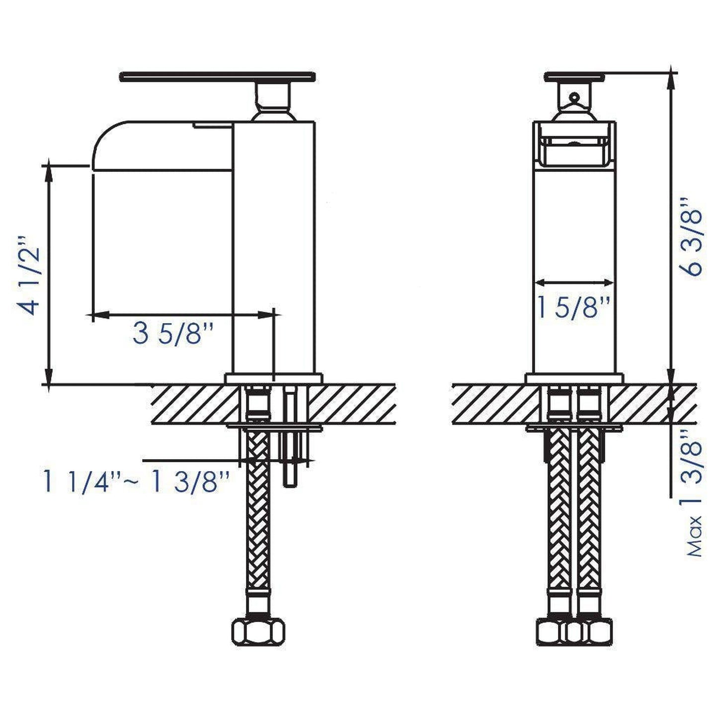 ALFI Brand AB1598-PC Polished Chrome Single Hole Waterfall Brass Bathroom Sink Faucet With Single Lever