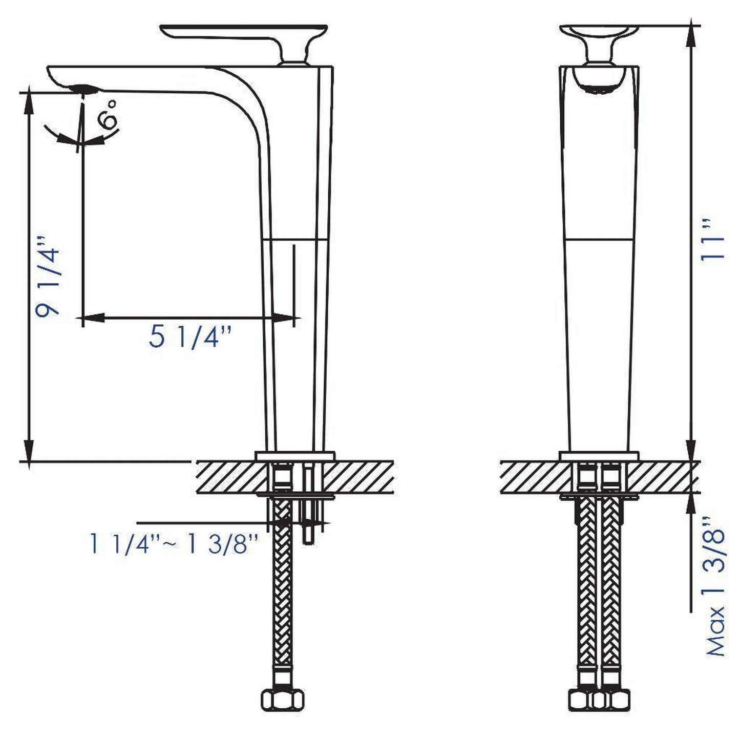 ALFI Brand AB1778-PC Polished Chrome Vessel Spout Brass Bathroom Sink Faucet With Single Lever