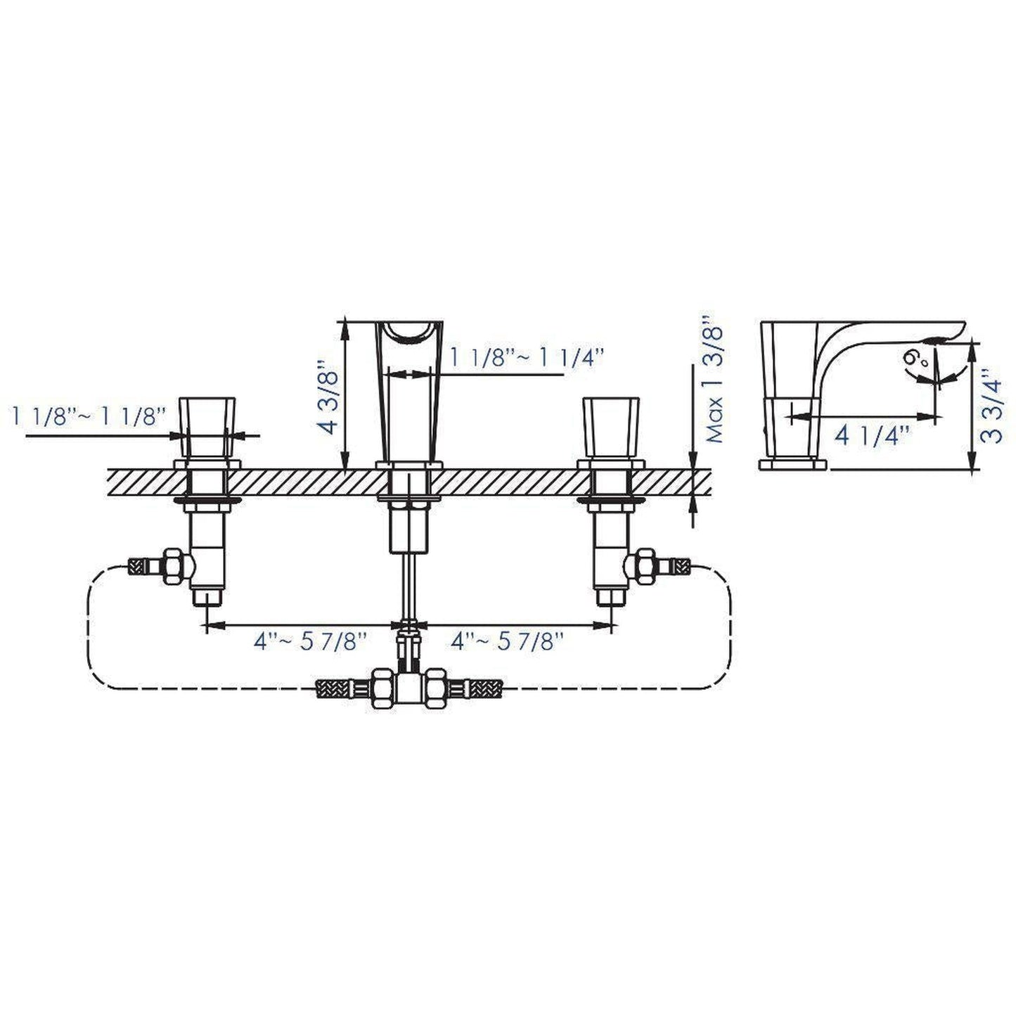 ALFI Brand AB1782-BN Brushed Nickel Widespread Brass Bathroom Sink Faucet With Double Knob