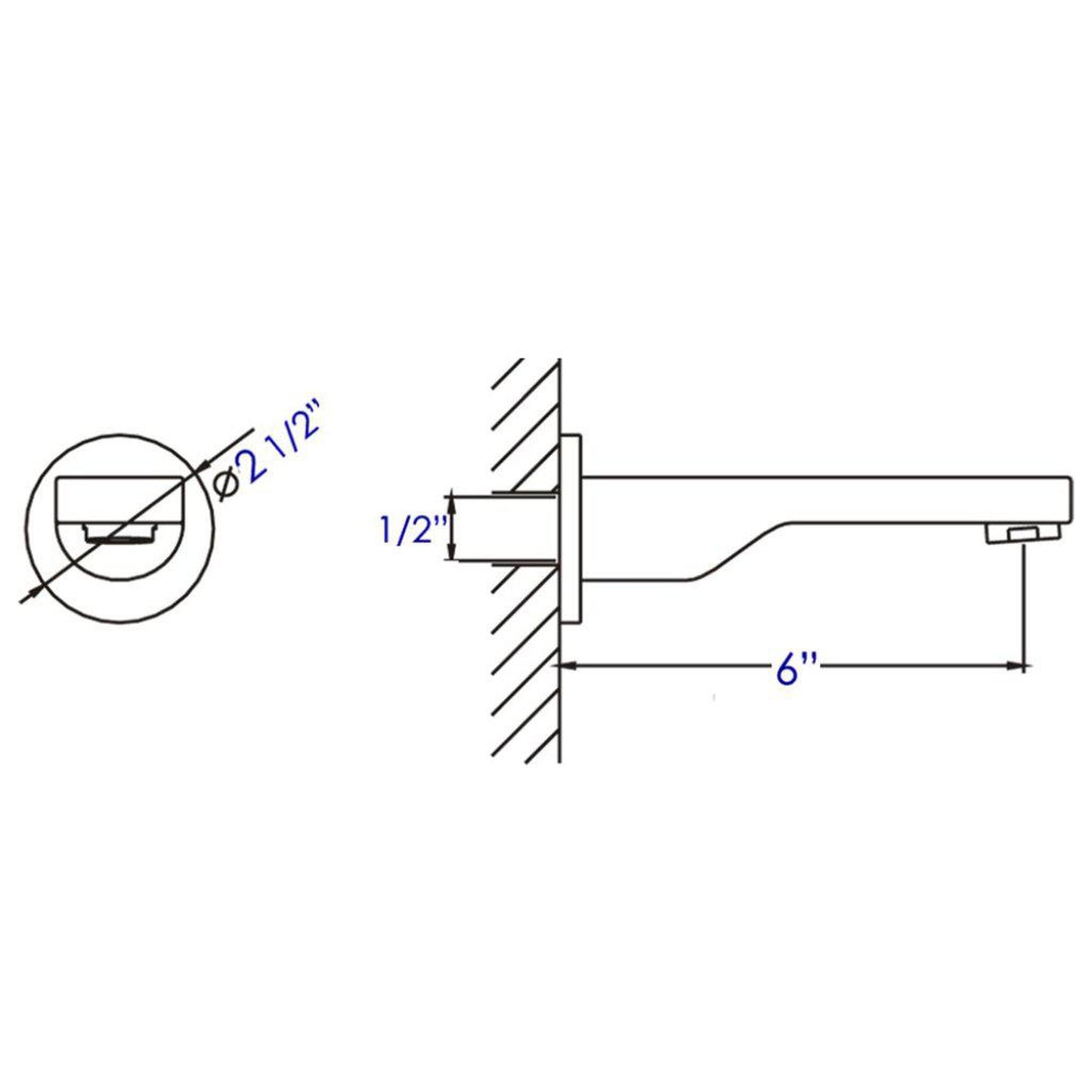 ALFI Brand AB2201-PC Polished Chrome Wall-Mounted Tub Filler Bathroom Spout