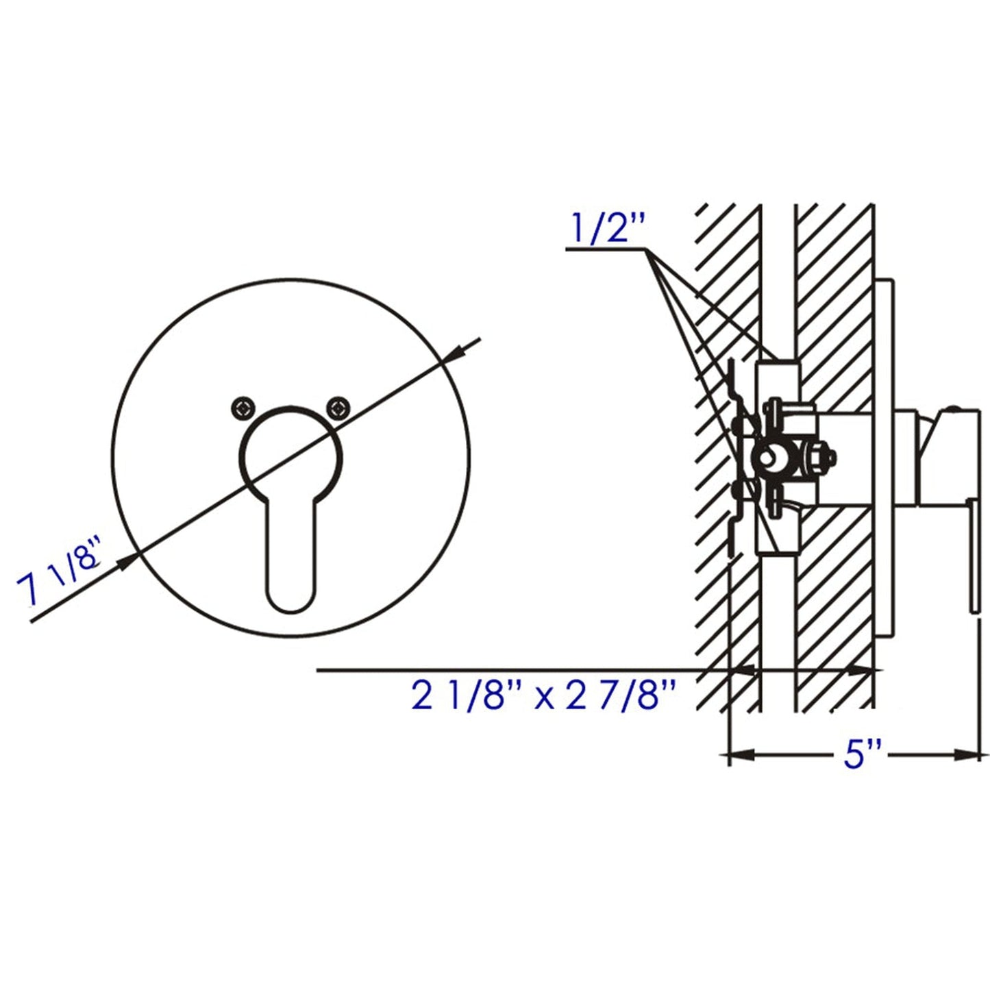 ALFI Brand AB3001-PC Round Polished Chrome Shower Valve Mixer With Single Lever Handle