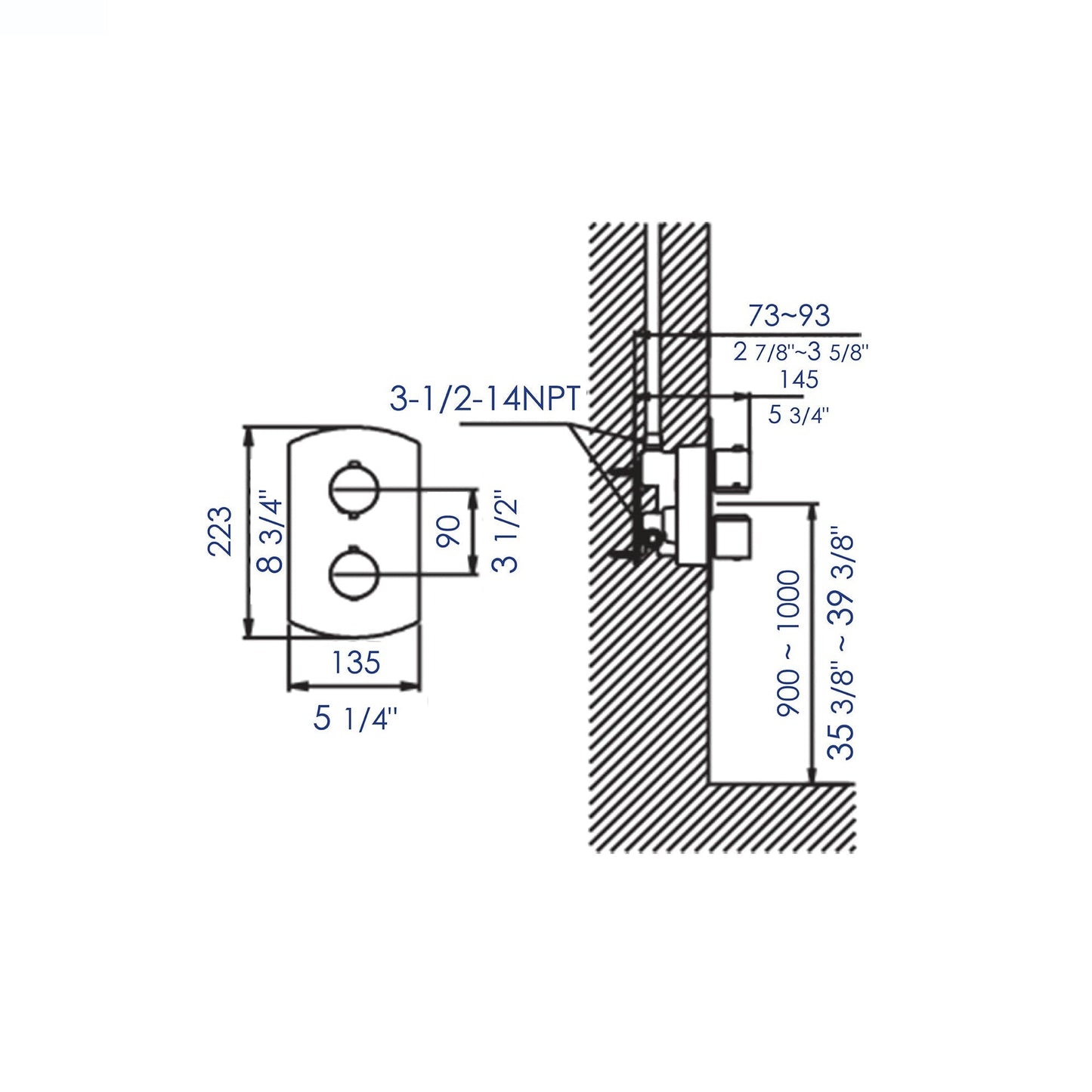 ALFI Brand AB3809-BN Brushed Nickel 1 Way Thermostatic Shower Mixer With Round Knob