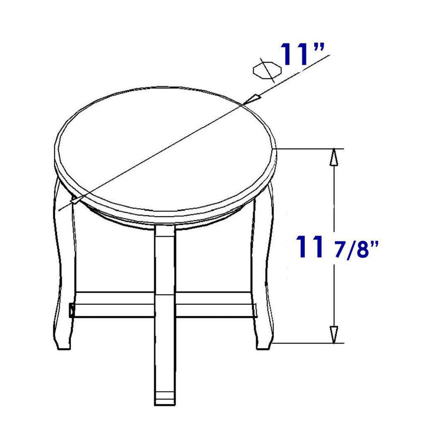 ALFI Brand AB4406 11" Round Solid Cedar Wood Stool Multi-Purpose Accessory