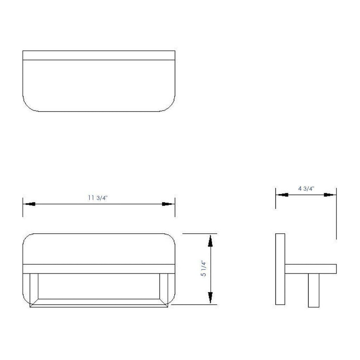 ALFI Brand AB5510 12" Small Wall-Mounted Wooden Shelf With Chrome Towel Bar