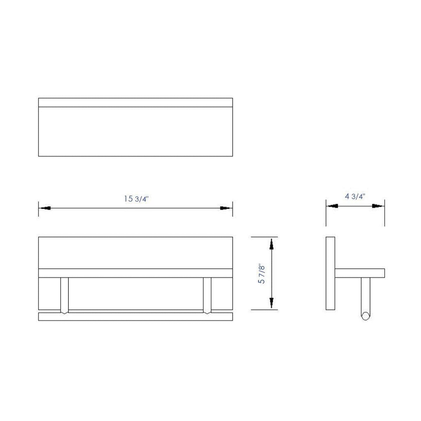 ALFI Brand AB5511 16" Wall-Mounted Wooden Shelf With Chrome Towel Bar
