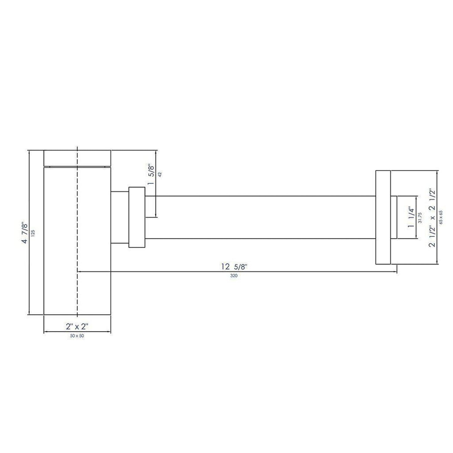 ALFI Brand AB9026-BN Brushed Nickel Solid Brass Square Decorative Bottle P-Trap