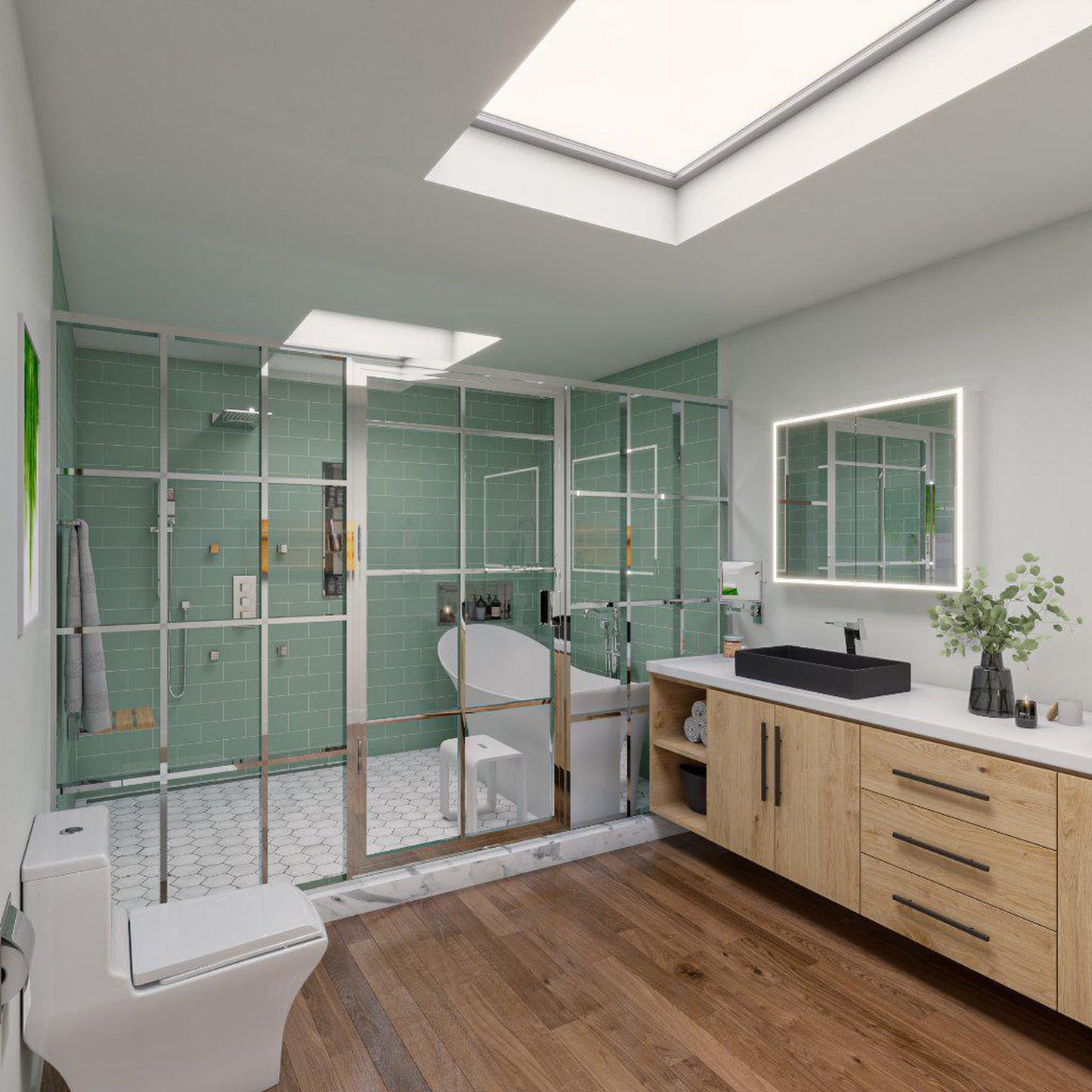 ALFI Brand AB9915 74" One Person Freestanding White Solid Surface Smooth Resin Soaking Slipper Bathtub