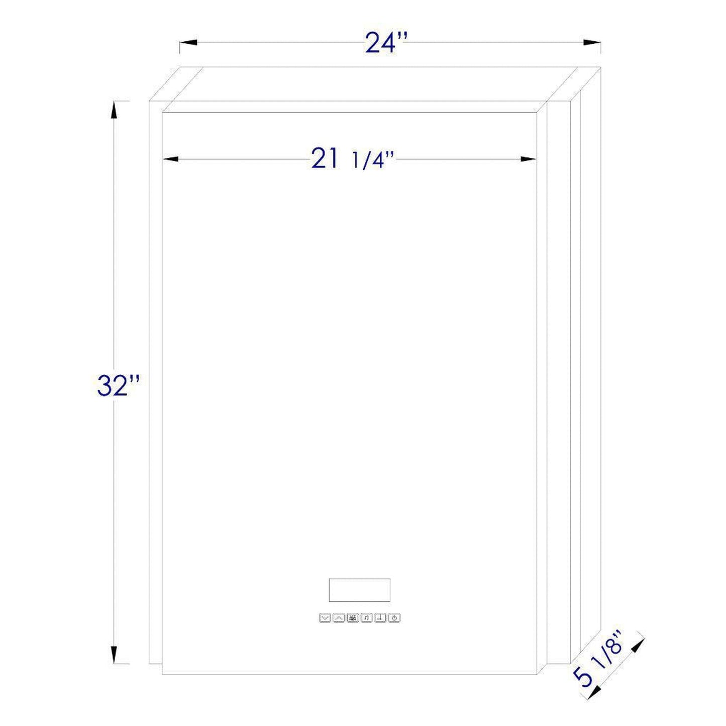 ALFI Brand ABMC2432BT 24" x 32" LED Lighted Hinged Single Door Bluetooth Frameless Mirror Medicine Cabinet With Tempered Glass Shelves