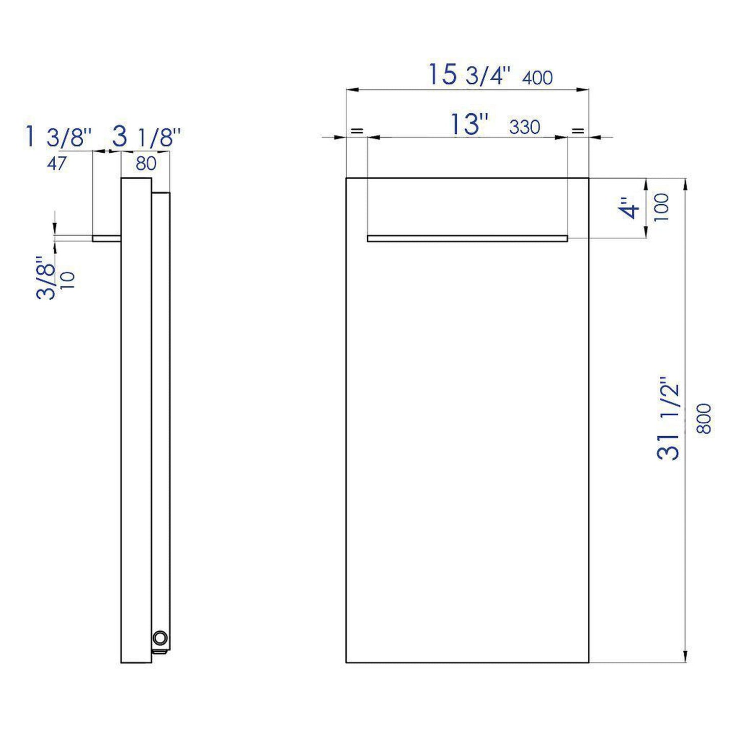 ALFI Brand ABTW1632V 16" x 32" Live Edge Wall-Mounted Cedar Wood Towel Warmer