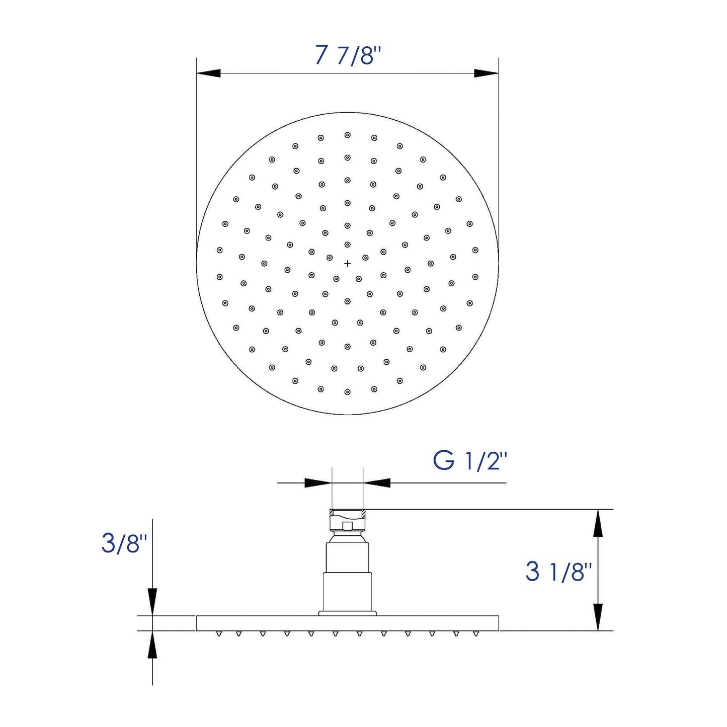 ALFI Brand LED8R-PC 8" Round Polished Chrome Wall or Ceiling Mounted Multi Color LED Brass Rain Shower Head