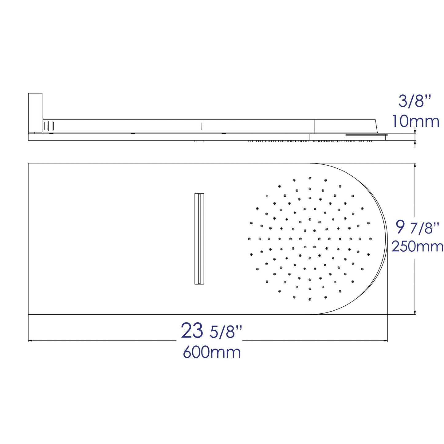 ALFI Brand RAIN10RW-PC 10" Square Polished Chrome Wall-Mounted Waterfall Rain Brass Shower Head