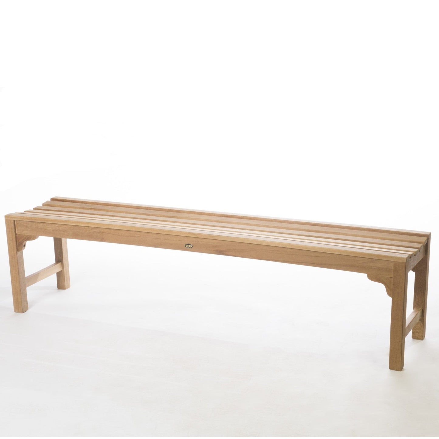 ARB Teak & Specialties Curved 71" Solid Teak Wood Shower Bench