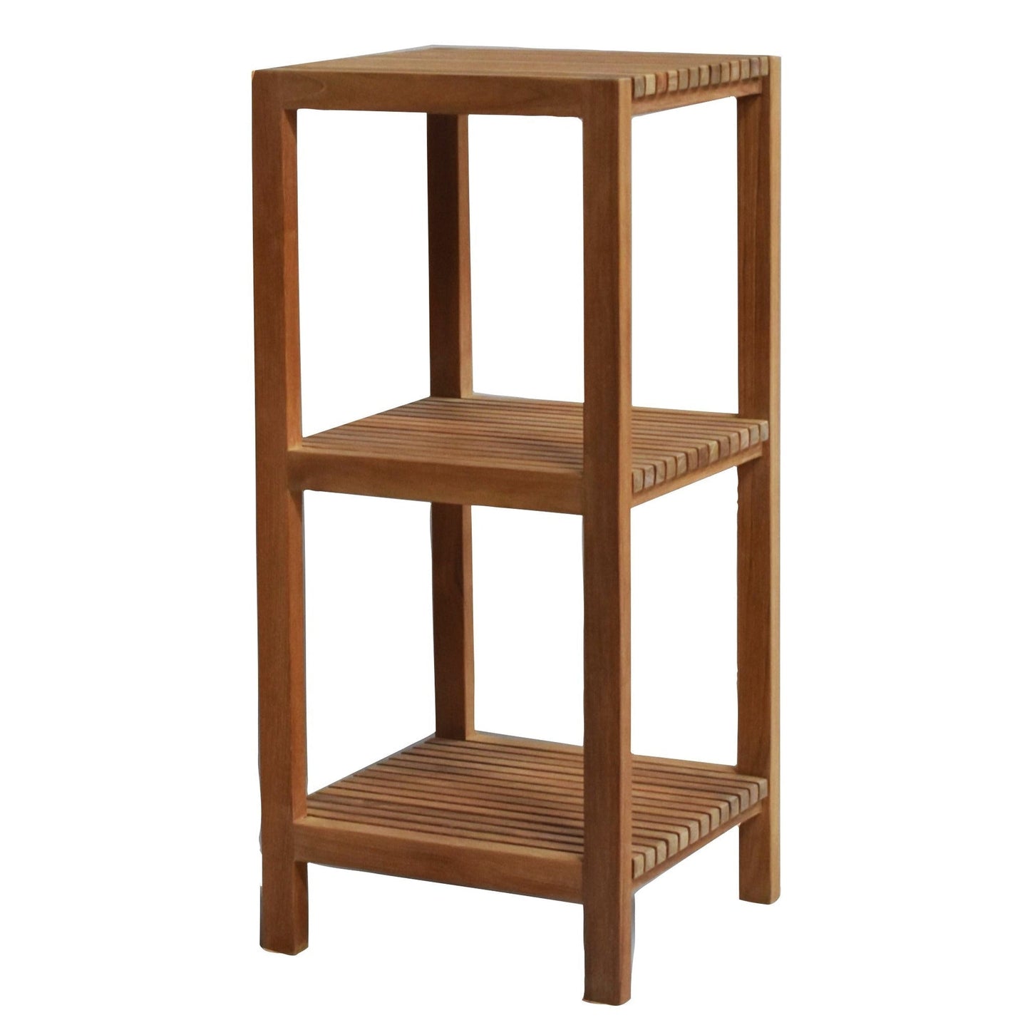 ARB Teak & Specialties Fiji 36" Solid Teak Wood Square Shelf With 3 Tiers