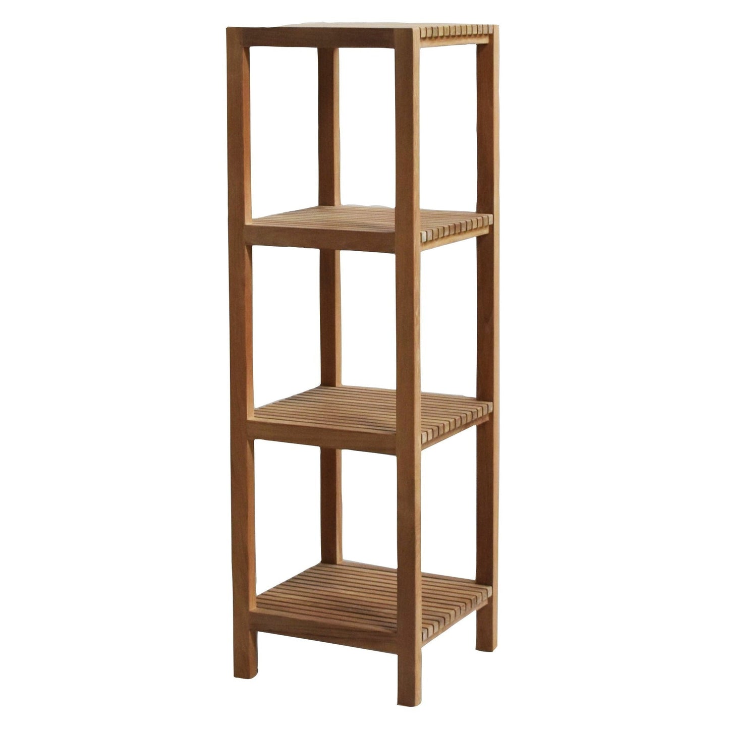 ARB Teak & Specialties Fiji 51" Solid Teak Wood Square Shelf With 4 Tiers