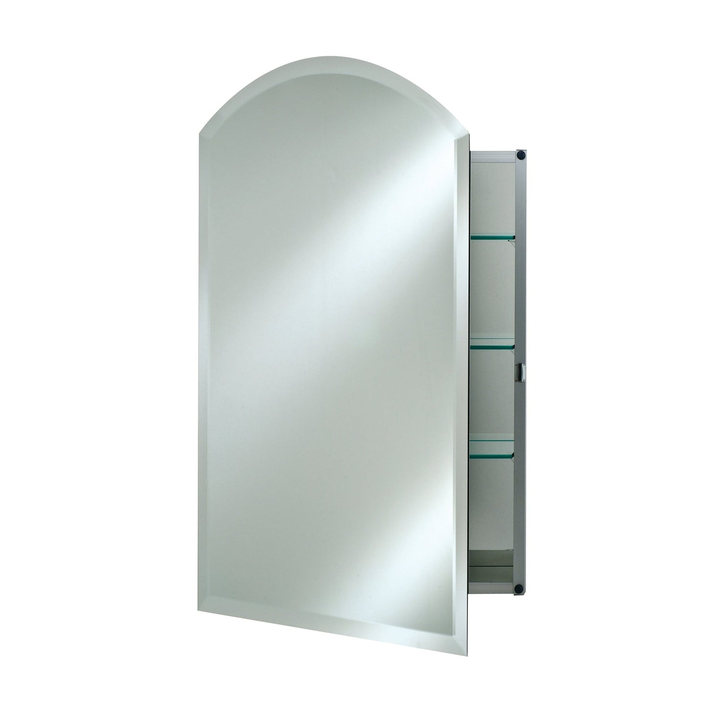 Afina Arch Top 16" x 25" Recessed Right Hinged Single Door Medicine Cabinet With Beveled Edge Mirror