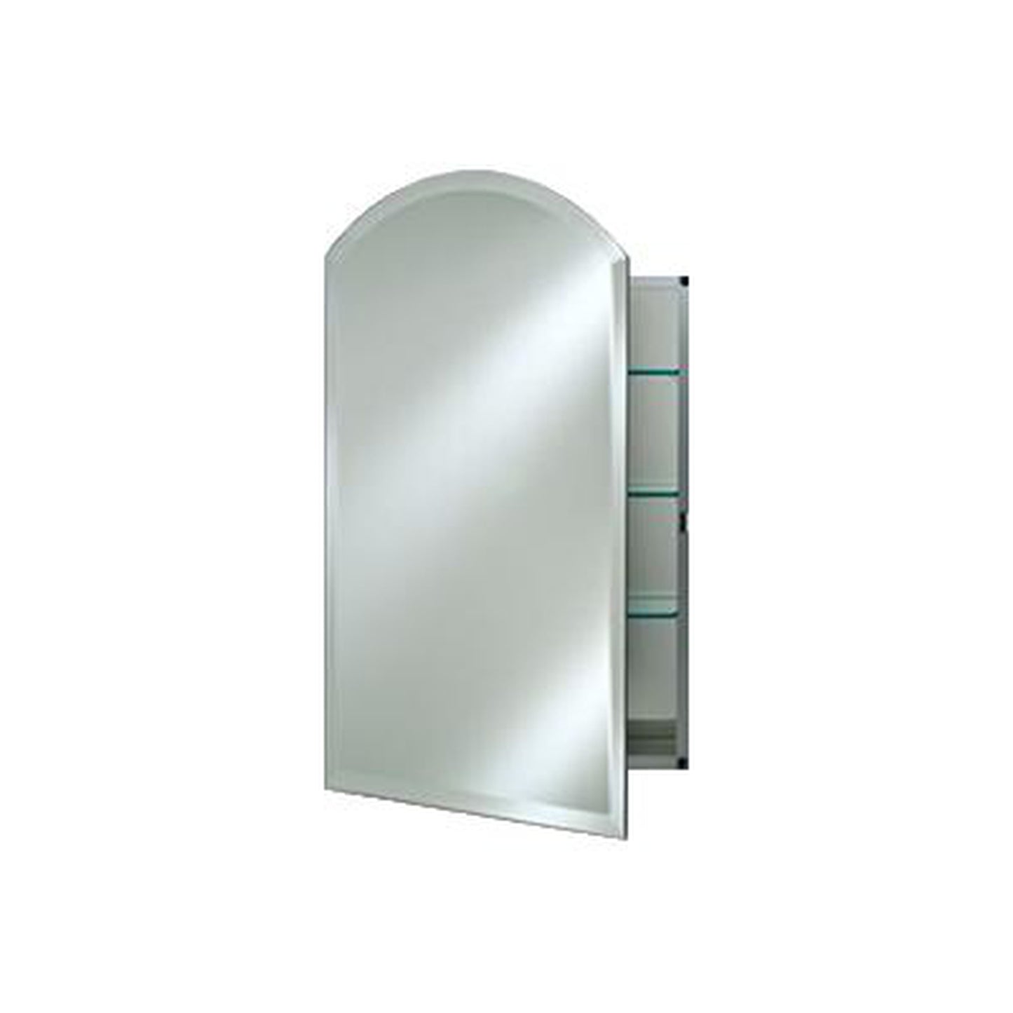 Afina Arch Top 20" x 30" Recessed Right Hinged Single Door Medicine Cabinet With Beveled Edge Mirror