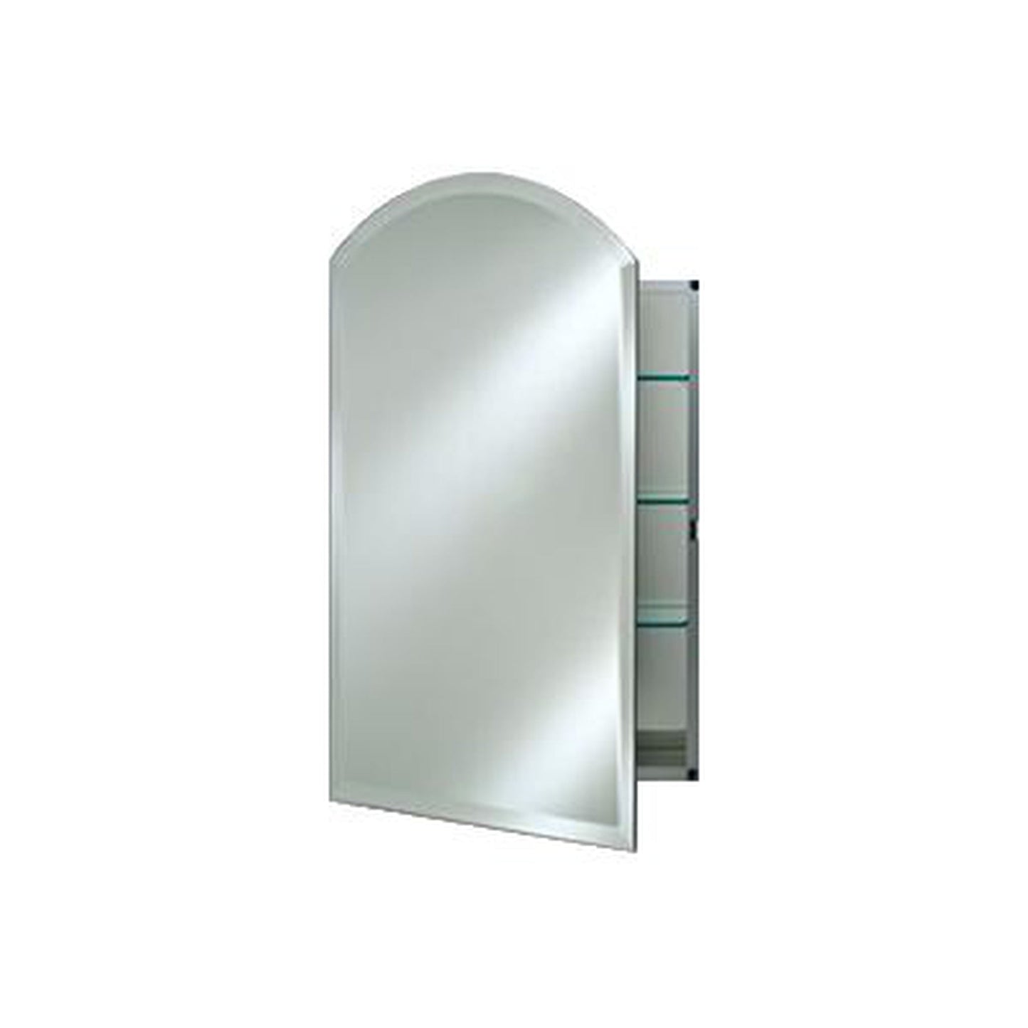 Afina Arch Top 24" x 35" Recessed Right Hinged Single Door Medicine Cabinet With Beveled Edge Mirror
