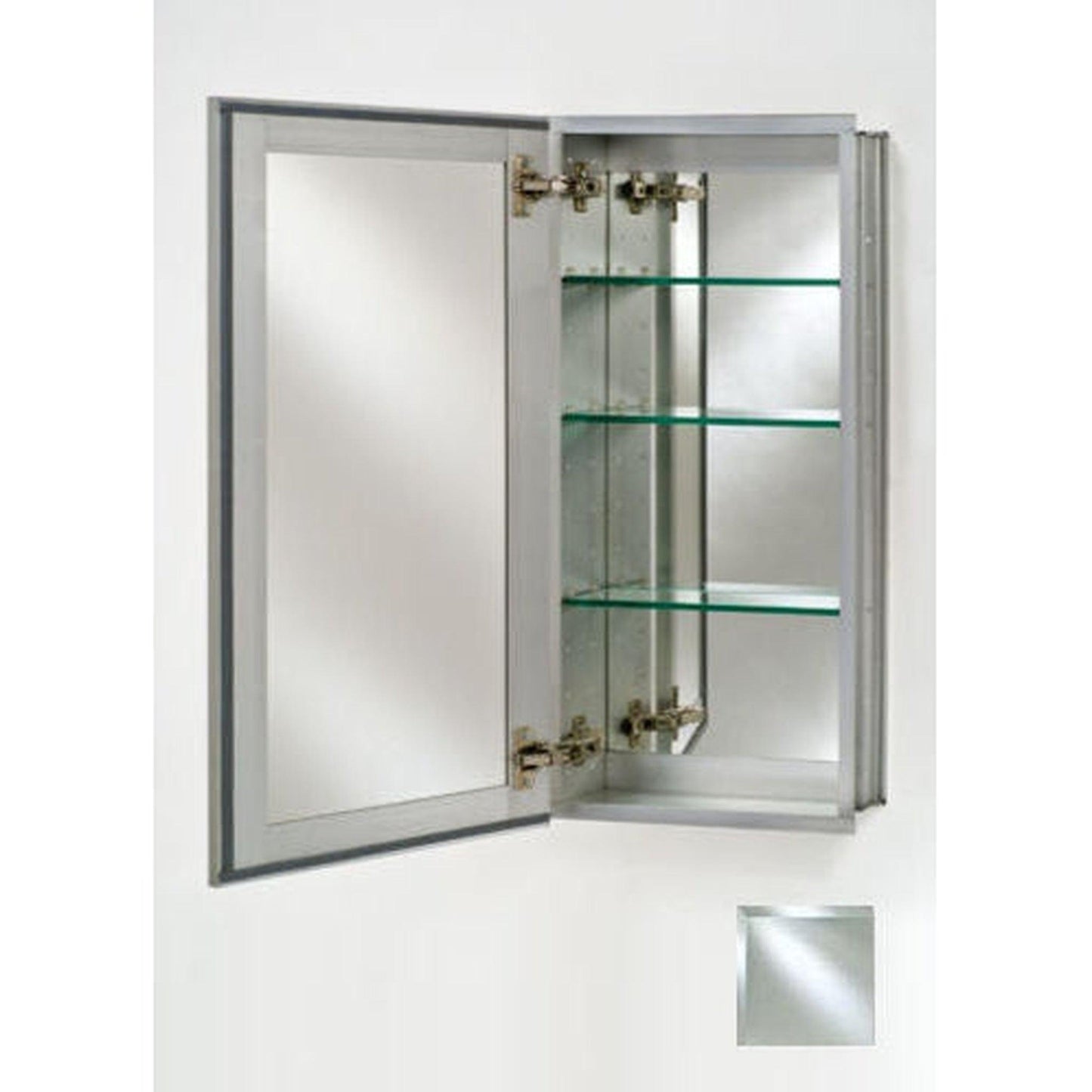 Afina Broadway 15" x 30" Deep Semi-Recessed Reversible Hinged Single Door Beveled Edge Medicine Cabinet