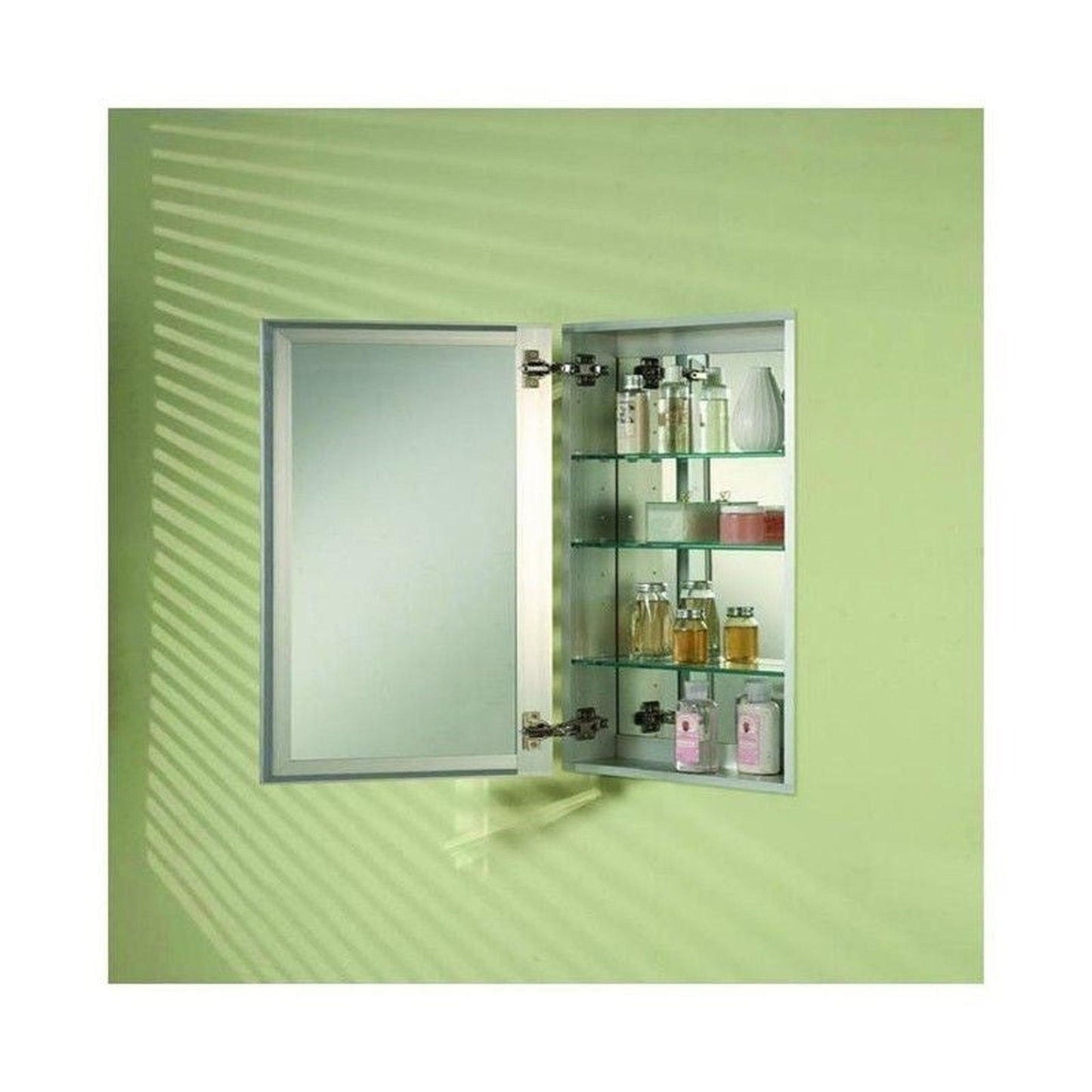 Afina Broadway 15" x 30" Recessed Reversible Hinged Single Door Beveled Edge Medicine Cabinet