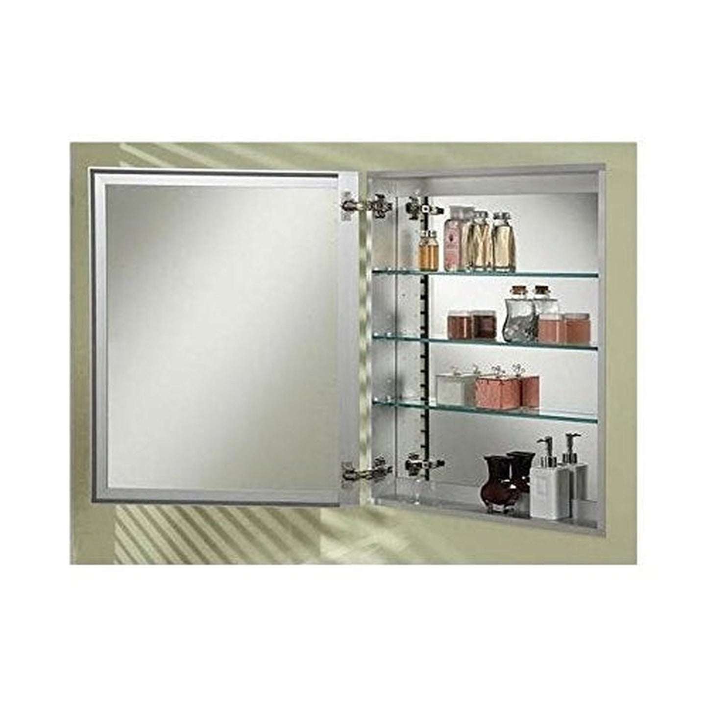 Afina Broadway 24" x 30" Recessed Reversible Hinged Single Door Beveled Edge Medicine Cabinet
