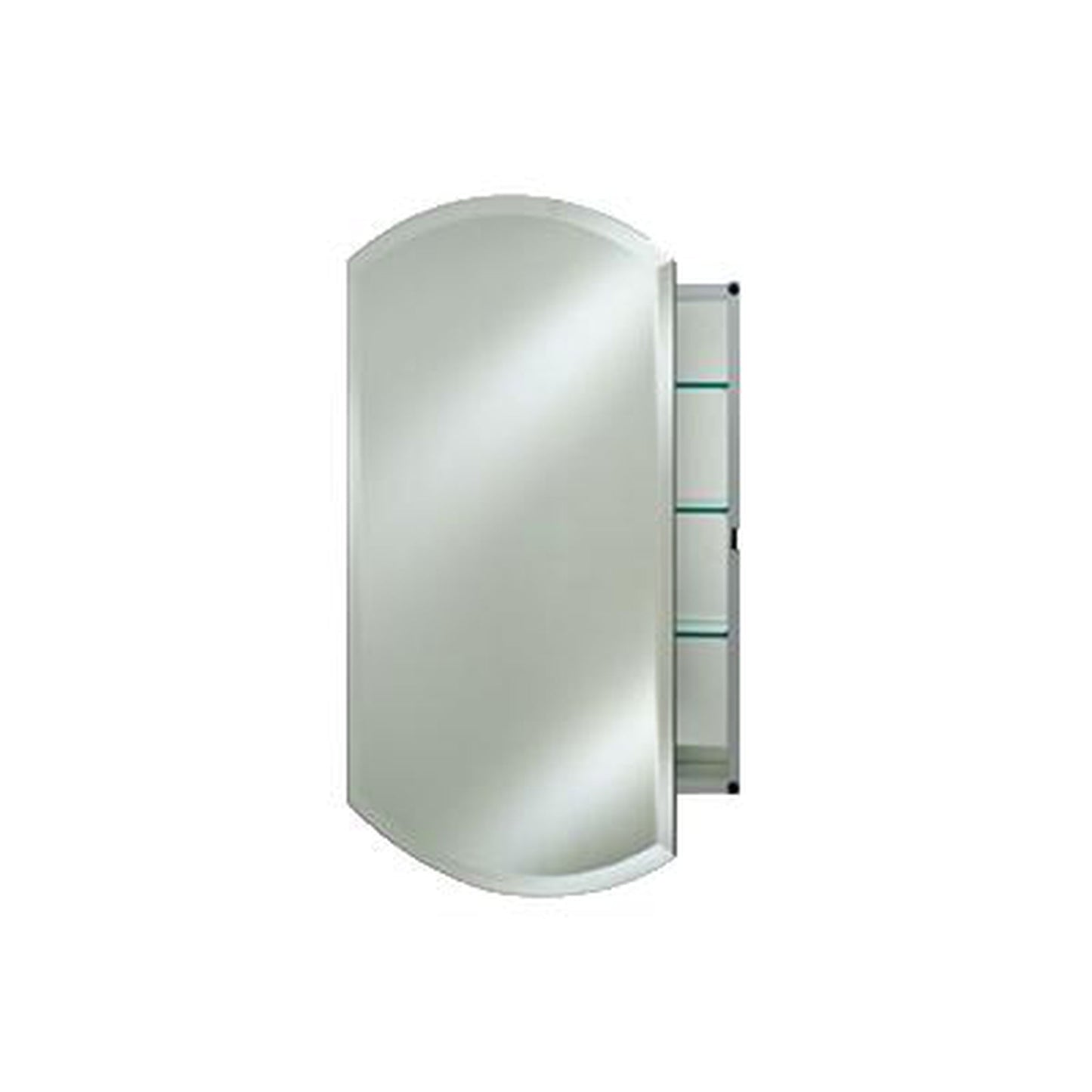 Afina Double Arch Top 16" x 26" Recessed Right Hinged Single Door Medicine Cabinet With Beveled Edge Mirror