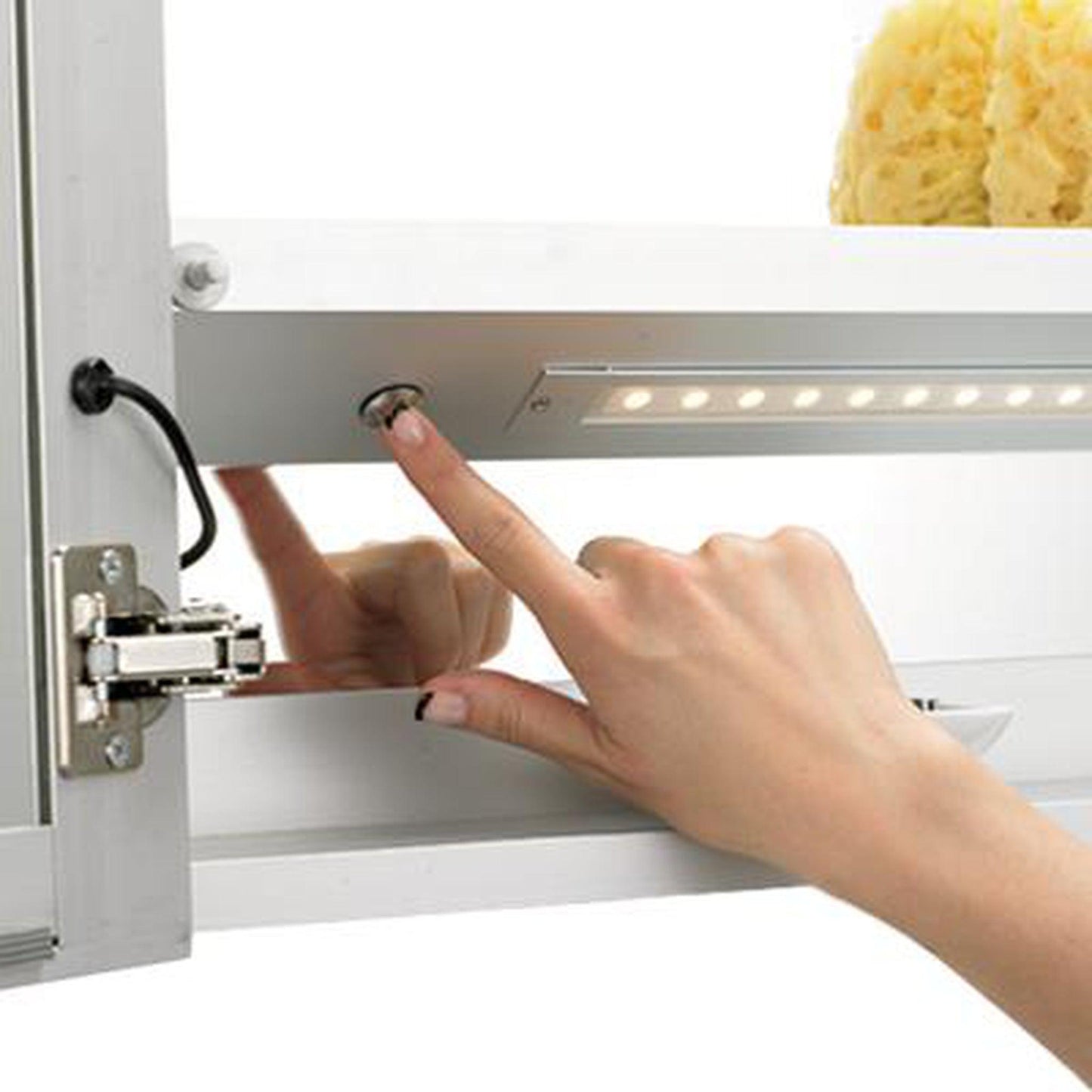 Afina Illume 24" x 30" Recessed Left Hinged Single Door Backlit LED Medicine Cabinet With Inside Electric, Nightlite and Polished Edge Mirror