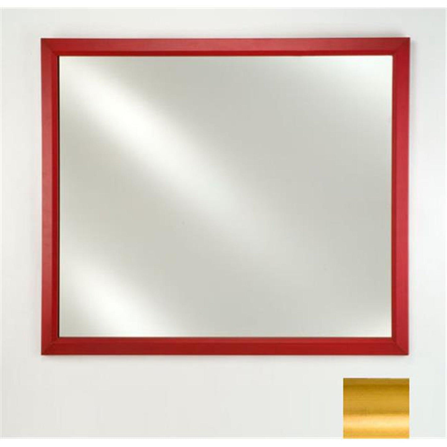 Afina Signature 16" x 22" Brushed Satin Gold Framed Mirror With Plain Edge