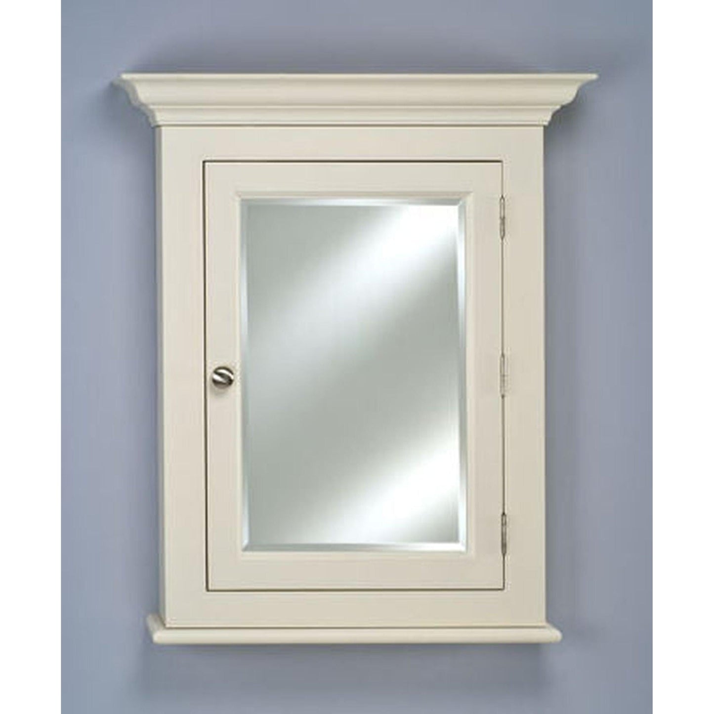 Afina Wilshire I Large Biscuit Surface Mount Right Hinged Single Door Medicine Cabinet With Beveled Edge Mirror