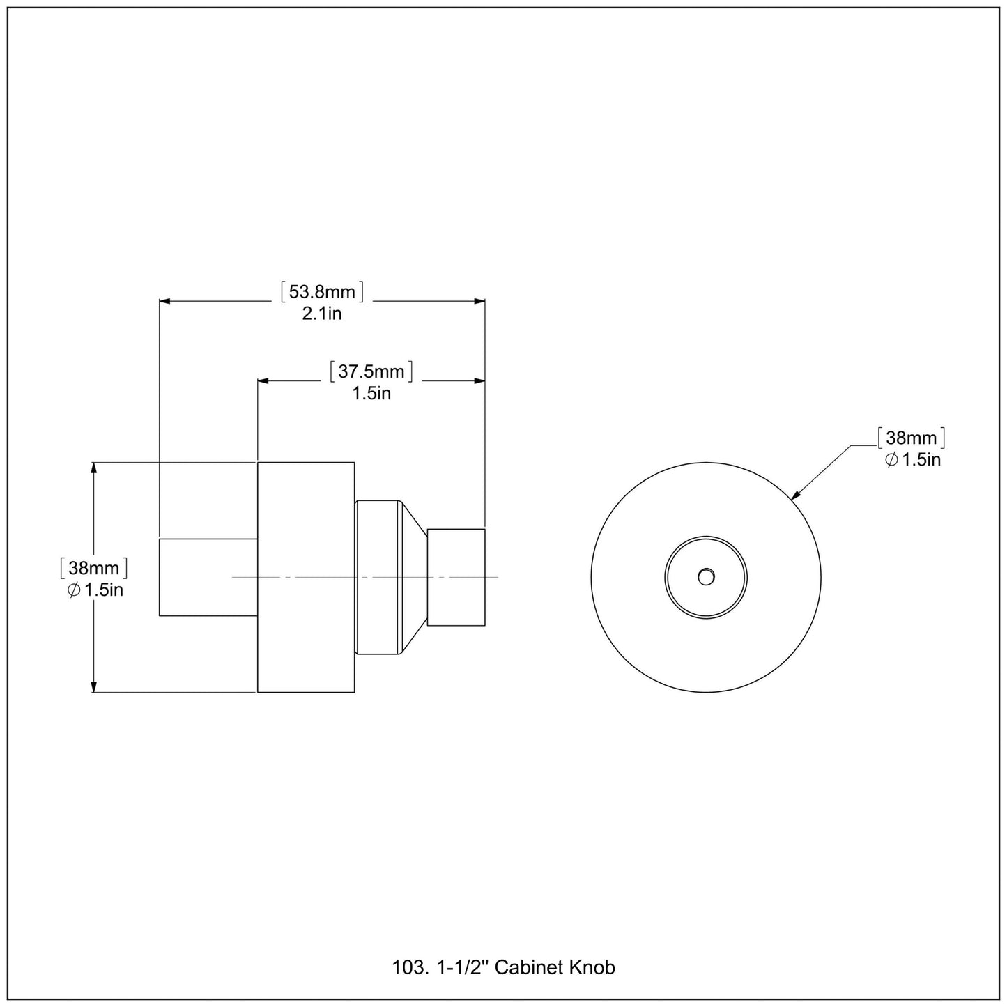 Allied Brass 103 1.75" Antique Copper Solid Brass Cabinet Knob
