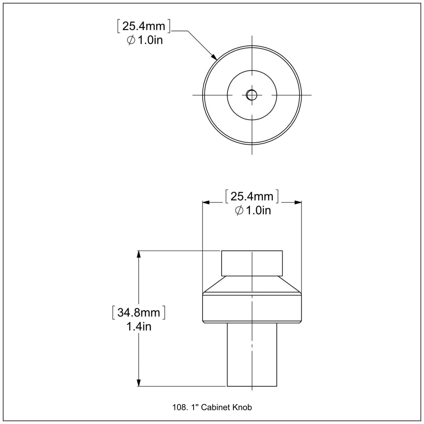Allied Brass 108 1" Oil Rubbed Bronze Solid Brass Cabinet Knob