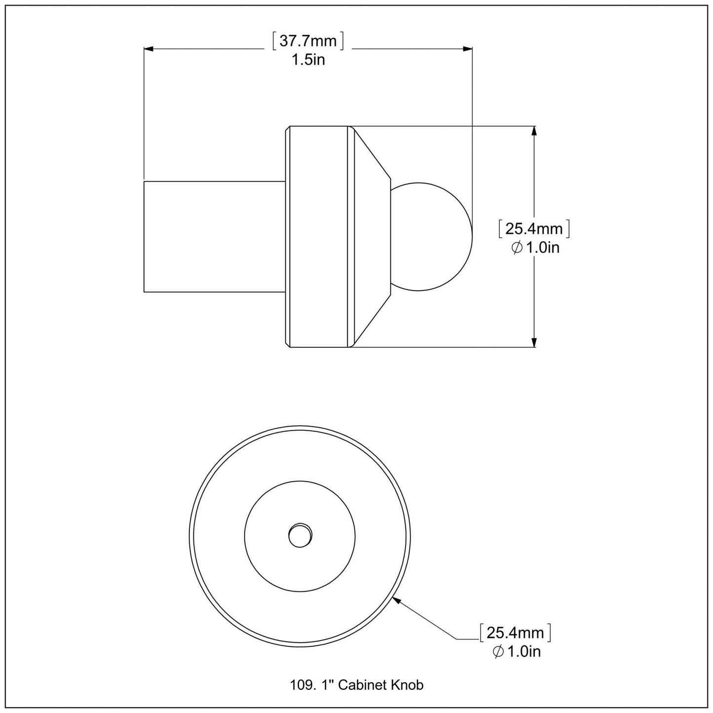 Allied Brass 109 1" Satin Chrome Solid Brass Cabinet Knob