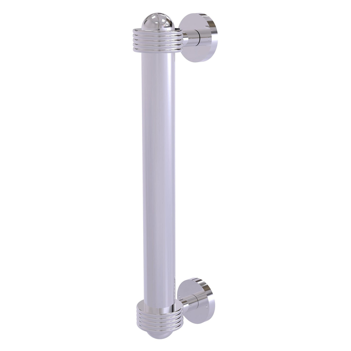 Allied Brass 402AG 8" x 2.5" Polished Chrome Solid Brass Door Pull With Grooved Accents