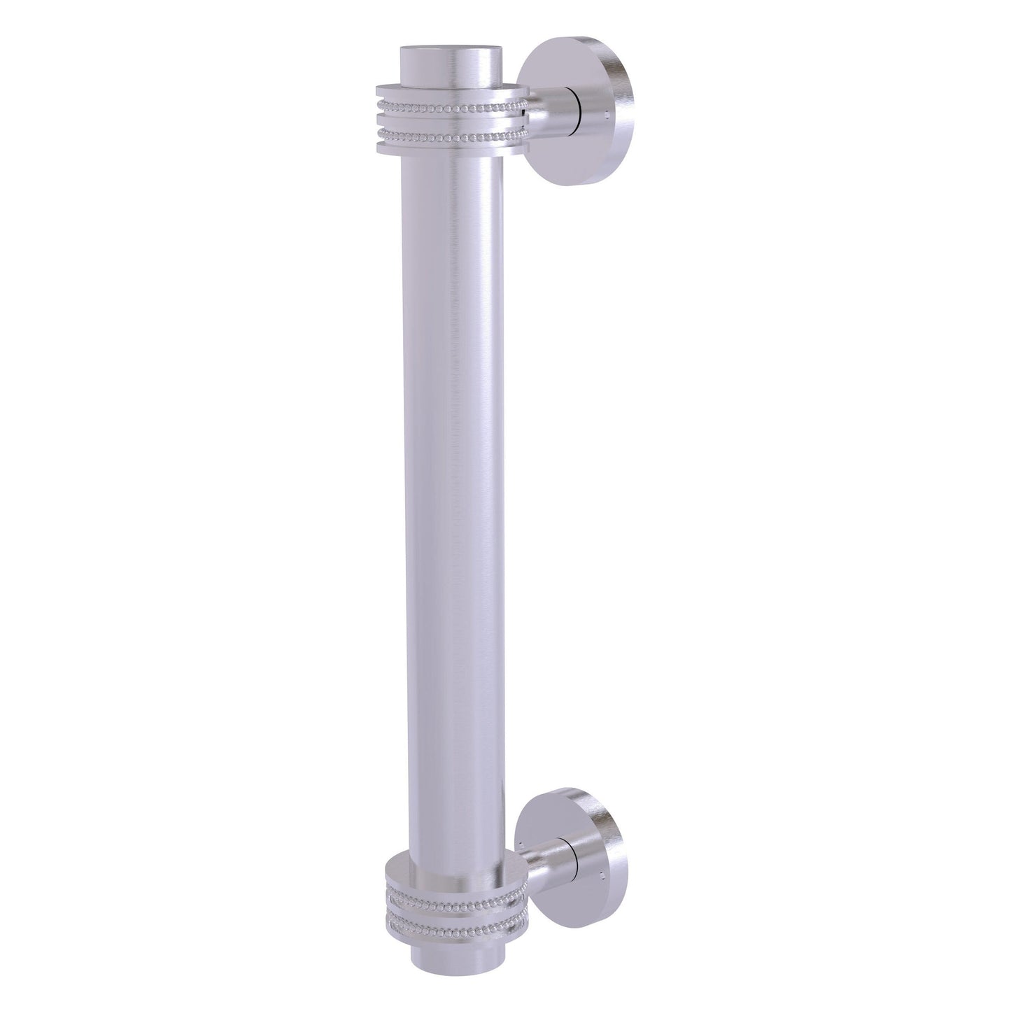 Allied Brass 402D 8" x 2.9" Satin Chrome Solid Brass Door Pull With Dotted Accents