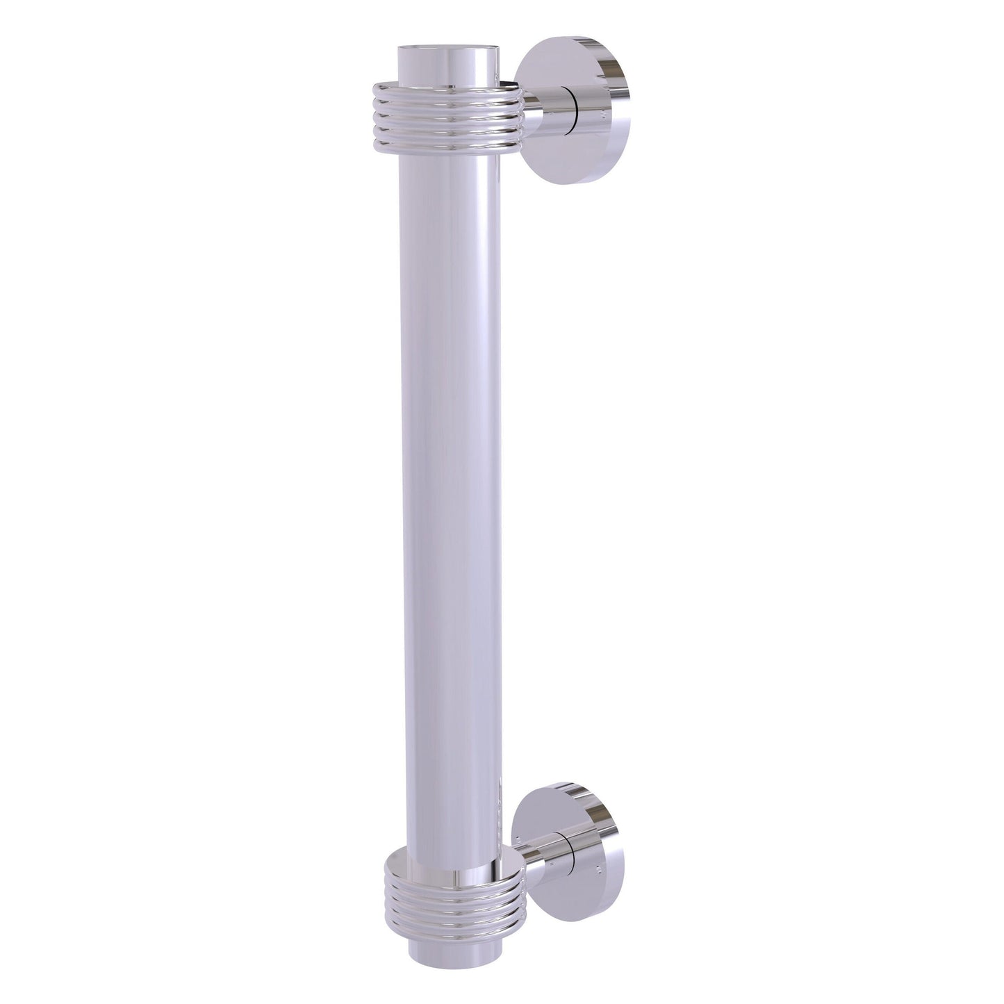 Allied Brass 402G 8" x 2.9" Polished Chrome Solid Brass Door Pull With Grooved Accents
