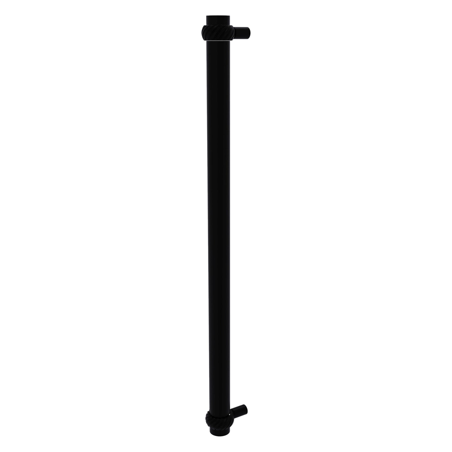 Allied Brass 402T-RP 19.6" x 2.9" Matte Black Solid Brass Refrigerator Pull With Twisted Accents