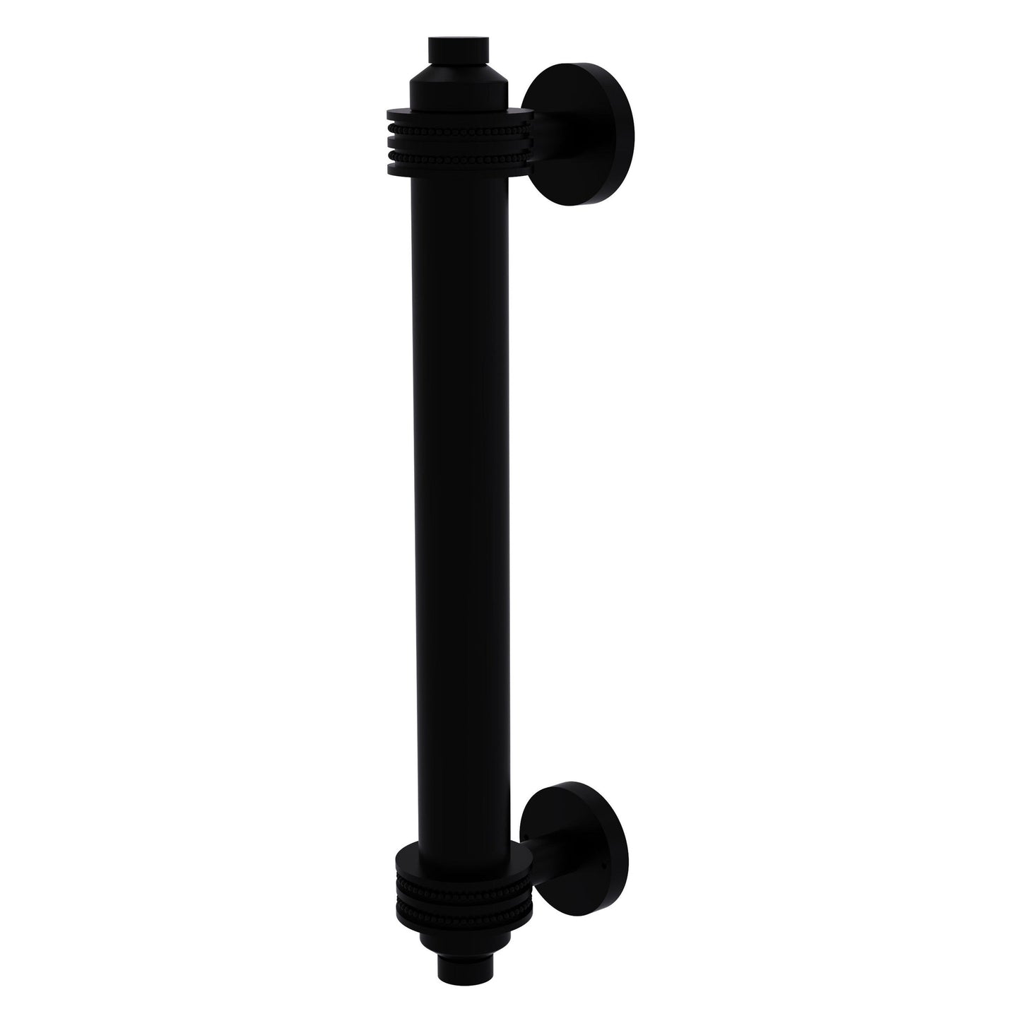Allied Brass 403D 8" x 1.5" Matte Black Solid Brass Door Pull With Dotted Accents