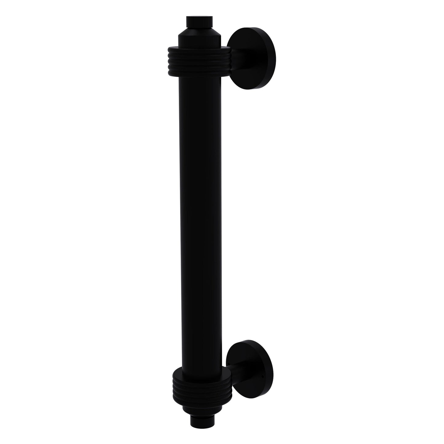 Allied Brass 403G 8" x 1.5" Matte Black Solid Brass Door Pull With Grooved Accents