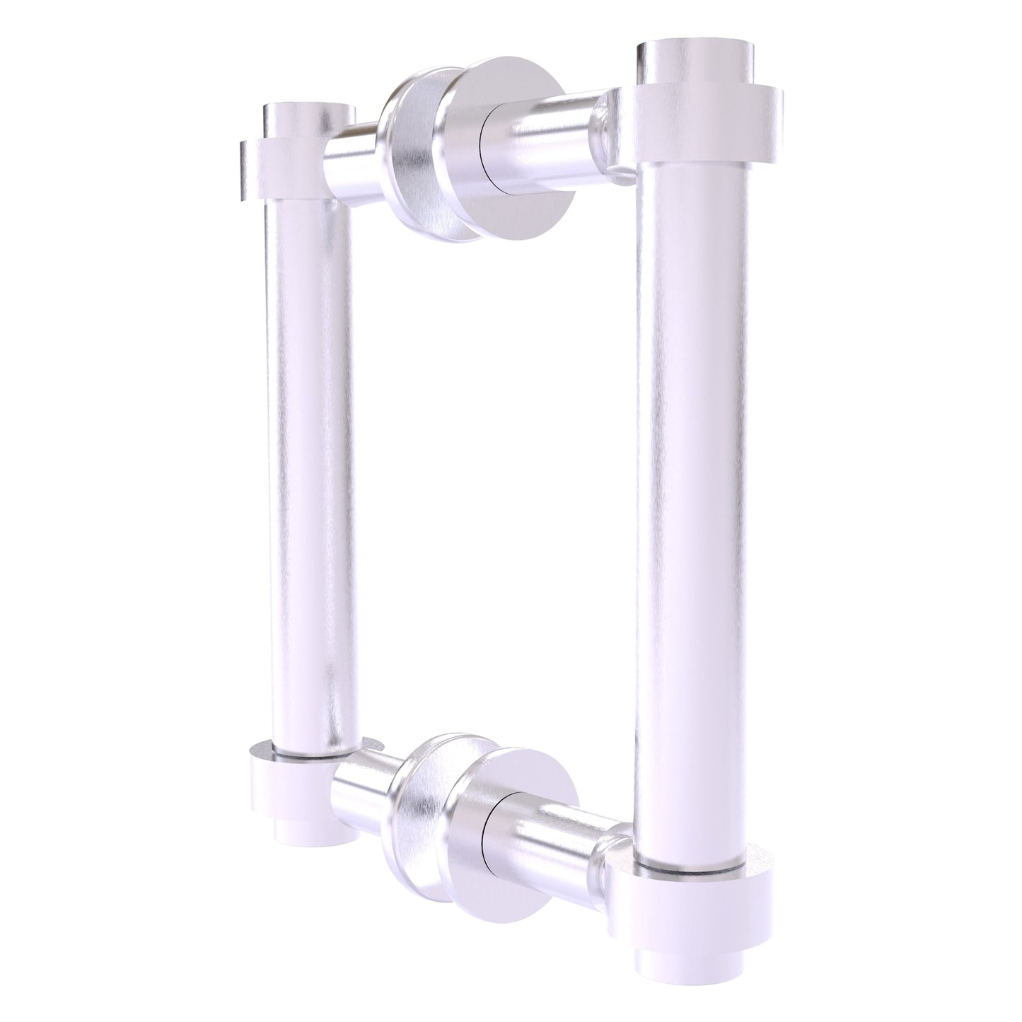 Allied Brass 404-6BB 7.4" x 7.2" Satin Chrome Solid Brass Back-to-Back Shower Door Pull