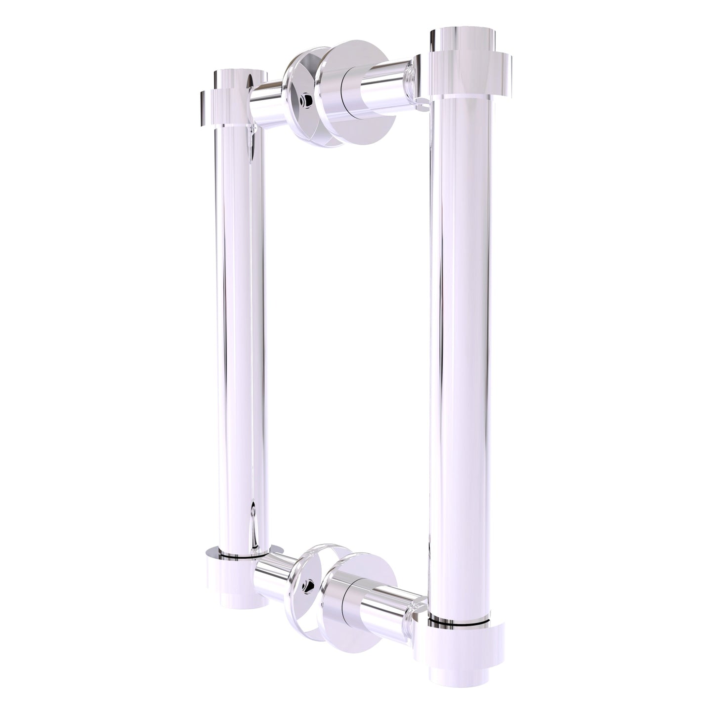 Allied Brass 404-8BB 9.4" x 7.2" Polished Chrome Solid Brass Back-to-Back Shower Door Pull