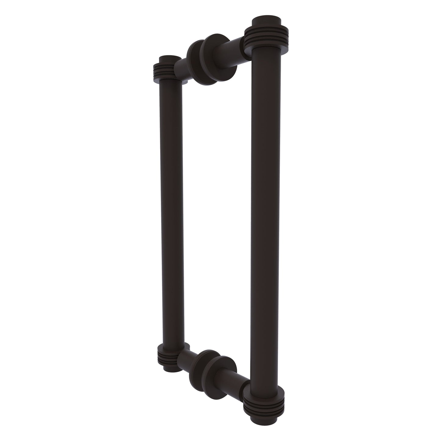 Allied Brass 404D-12BB 13.4" x 7.2" Oil Rubbed Bronze Solid Brass Back-to-Back Shower Door Pull with Dotted Accent