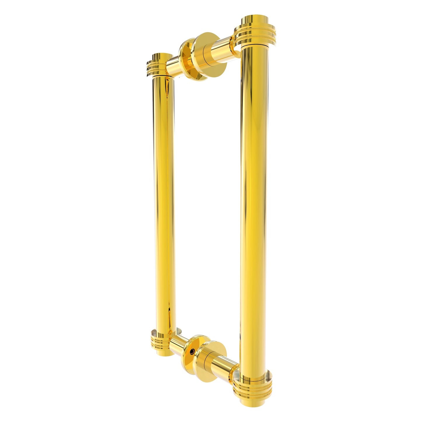 Allied Brass 404D-12BB 13.4" x 7.2" Polished Brass Solid Brass Back-to-Back Shower Door Pull with Dotted Accent