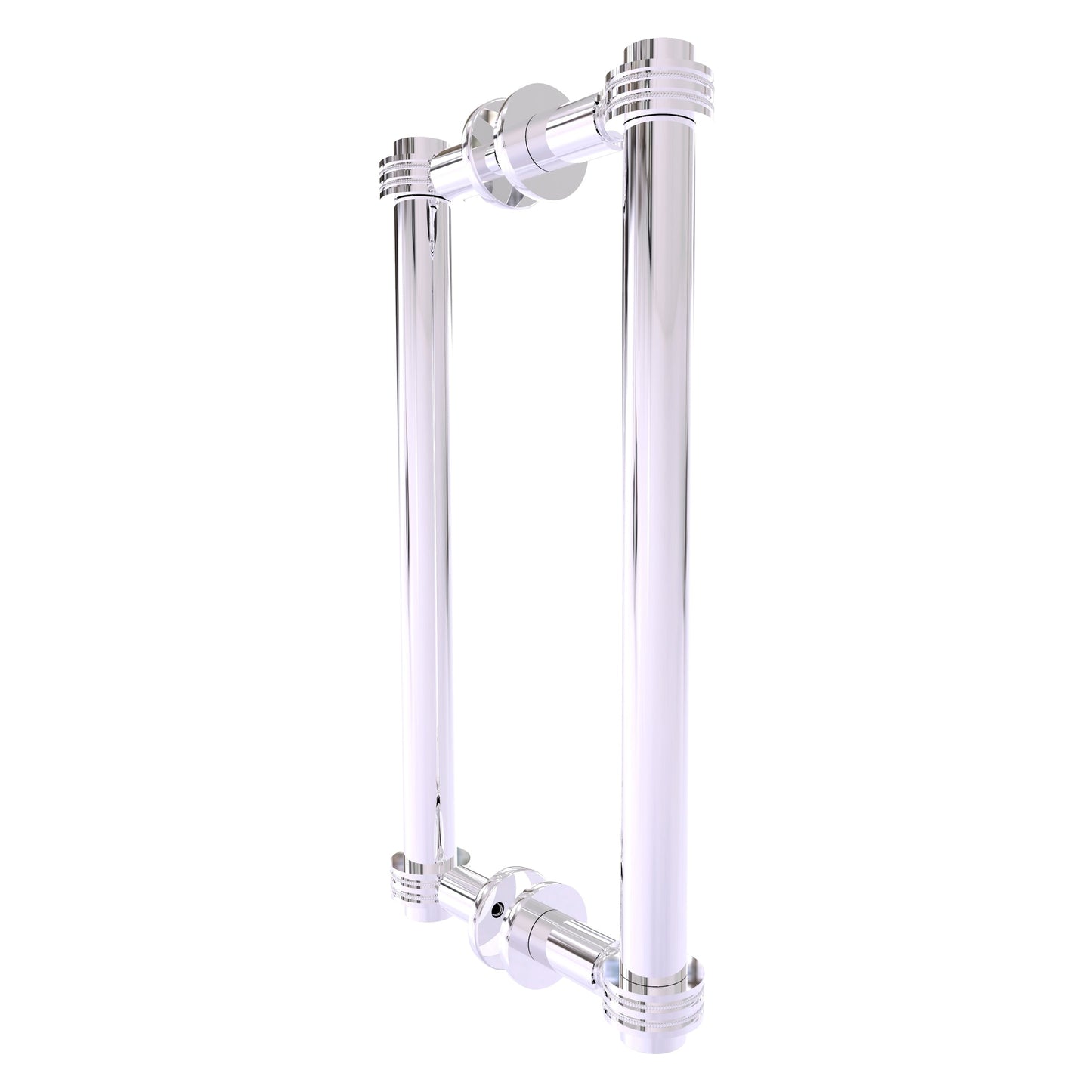 Allied Brass 404D-12BB 13.4" x 7.2" Polished Chrome Solid Brass Back-to-Back Shower Door Pull with Dotted Accent