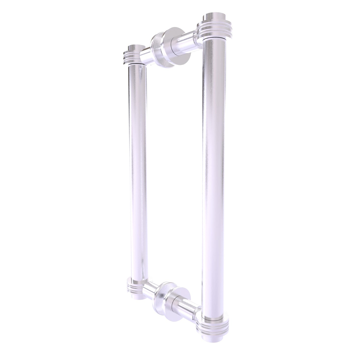 Allied Brass 404D-12BB 13.4" x 7.2" Satin Chrome Solid Brass Back-to-Back Shower Door Pull with Dotted Accent