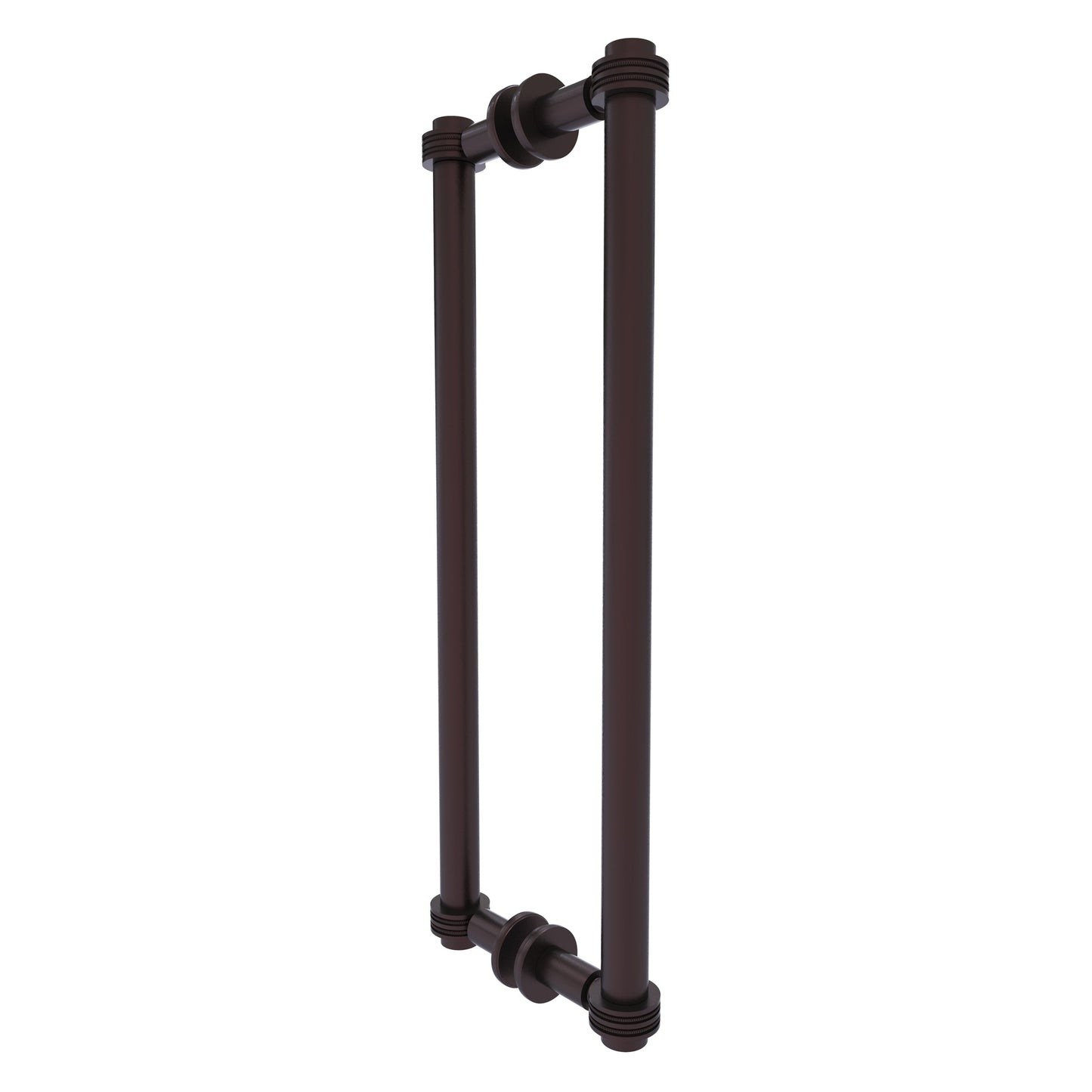 Allied Brass 404D-18BB 19.4" x 7.2" Antique Bronze Solid Brass Back-to-Back Shower Door Pull with Dotted Accent