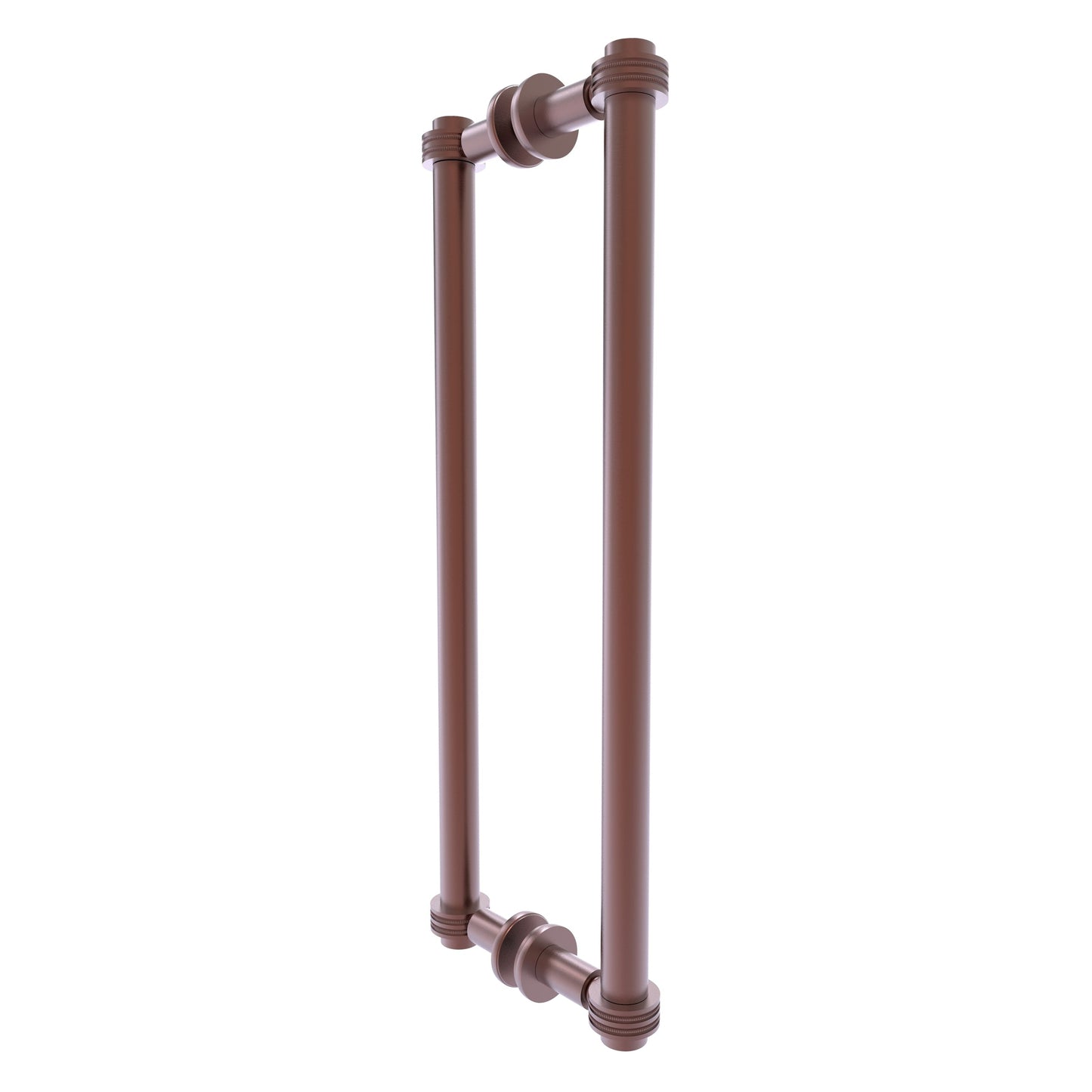 Allied Brass 404D-18BB 19.4" x 7.2" Antique Copper Solid Brass Back-to-Back Shower Door Pull with Dotted Accent