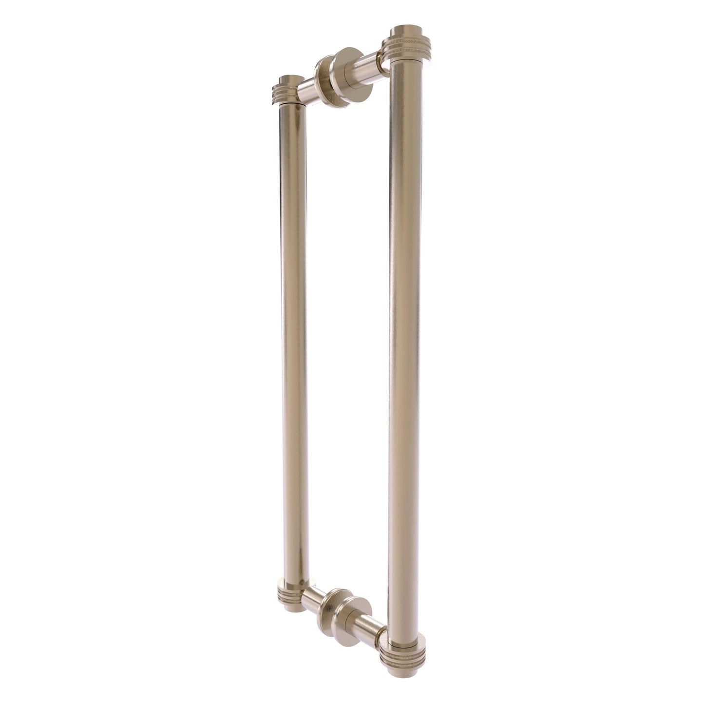 Allied Brass 404D-18BB 19.4" x 7.2" Antique Pewter Solid Brass Back-to-Back Shower Door Pull with Dotted Accent