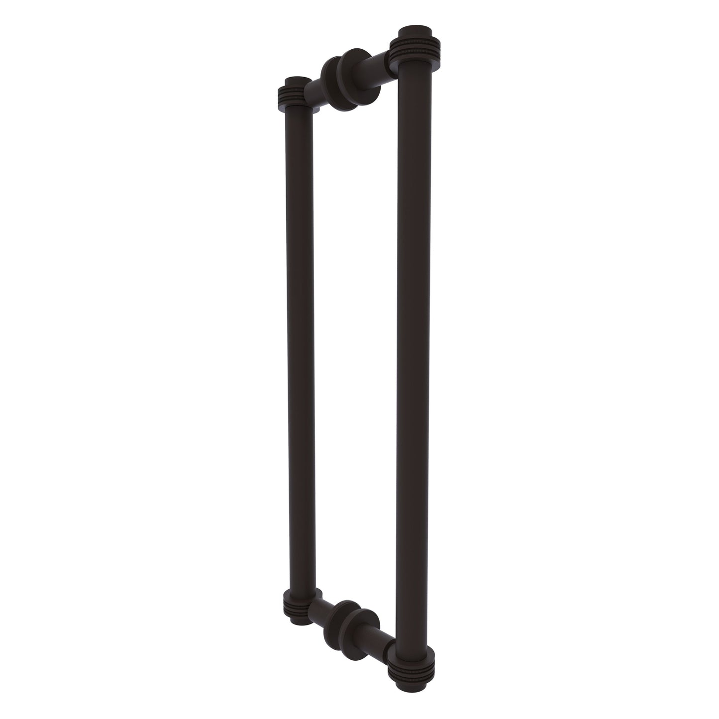 Allied Brass 404D-18BB 19.4" x 7.2" Oil Rubbed Bronze Solid Brass Back-to-Back Shower Door Pull with Dotted Accent